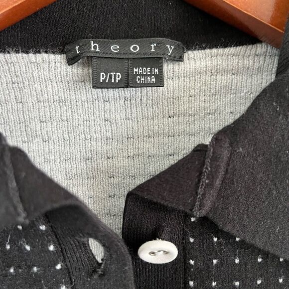 Theory Black Ilsa Shock Dress Polo Polka Dot | Size P - Picture 2 of 5